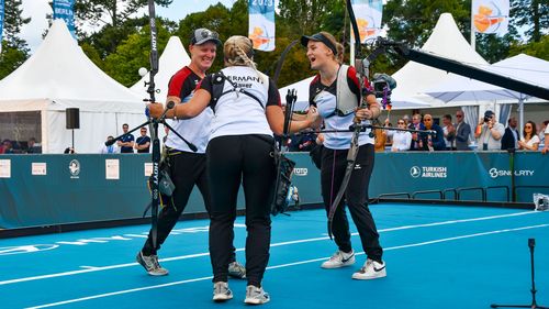 Foto: Eckhard Frerichs / Der Moment! Michelle Kroppen, Katharina Bauer und Charline Schwarz sind Weltmeister.
